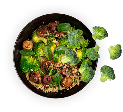 danie z brokułami z diety wegańskiej catering
